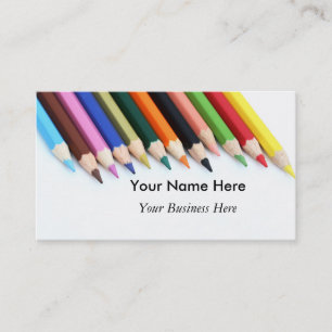 Colour pencils personalised business card