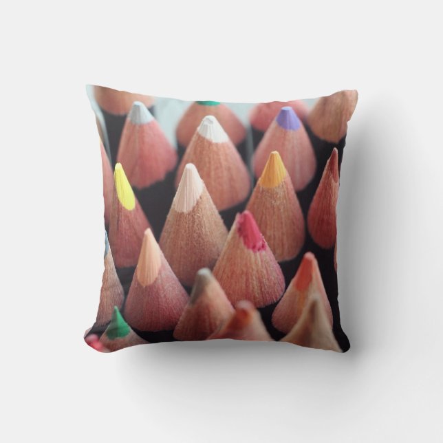 Colour Pencils Throw Pillow (Front)