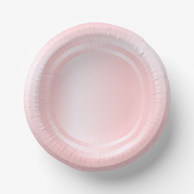 Colour Pink Rose Gold Trendy Template Modern Paper Plate (Front)