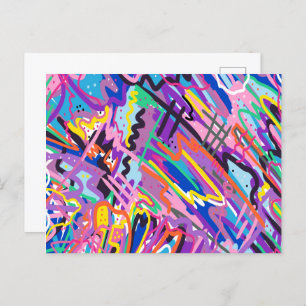 Colour Play Abstract Art  Postcard