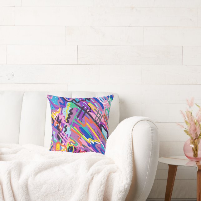 Colour Play Abstract Art  Throw Pillow (Couch)