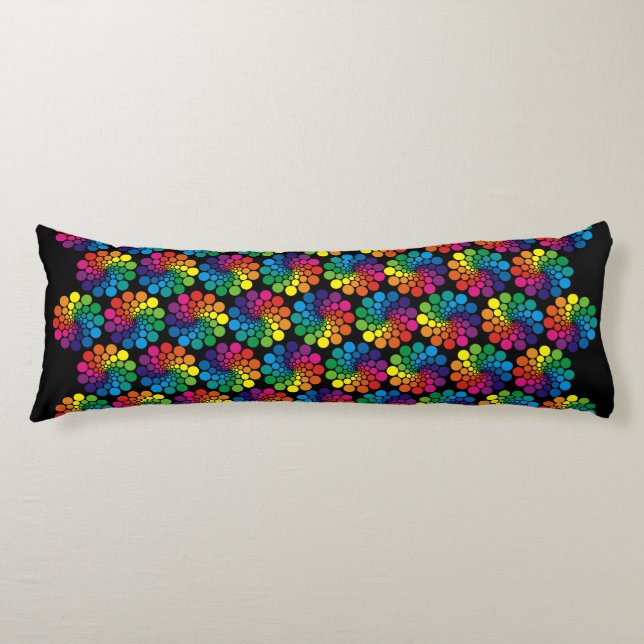 Colour Points Circle Pattern + your background Body Pillow (Front)