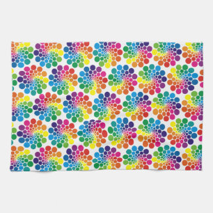 Colour Points Circle Pattern + your background Kitchen Towel