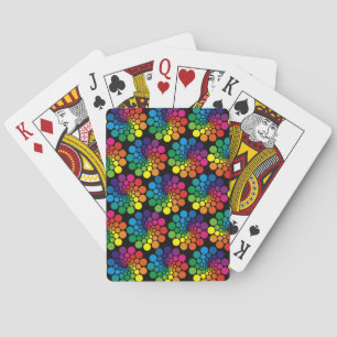 Colour Points Circle Pattern + your background Playing Cards