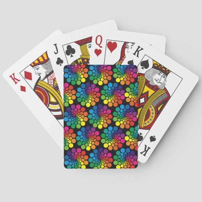 Colour Points Circle Pattern + your background Playing Cards (Back)