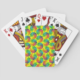 Colour Points Circle Pattern + your background Playing Cards