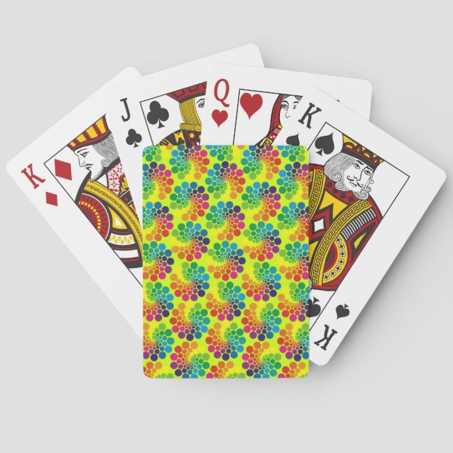 Colour Points Circle Pattern + your background Playing Cards (Back)