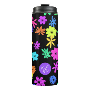 Colour Pop Cute Flowers Personalized Thermal Tumbl Tumbler