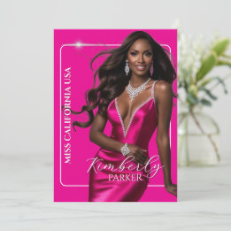 Colour Pop Cutout Pageant Autograph Printed Card