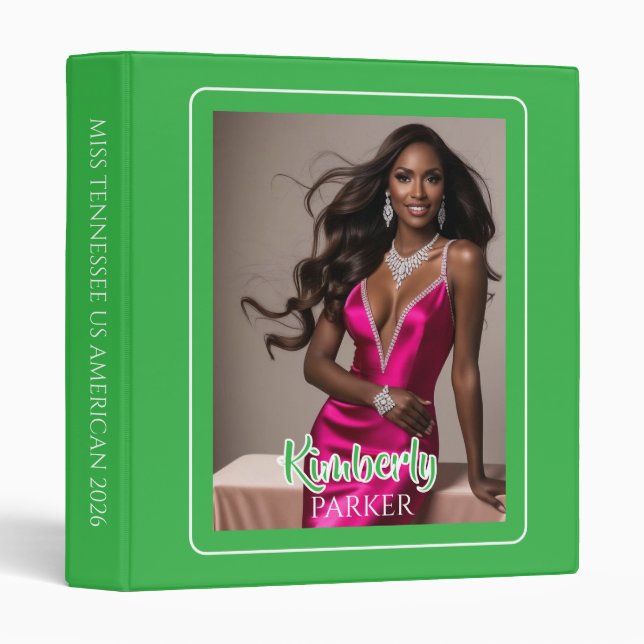 Colour Pop Green Ultimate Pageant Binder (Front/Spine)
