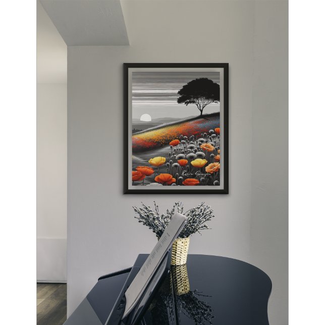 Colour-Pop Hillside at Sunset – Artistic Landscape Poster (Creator Uploaded)