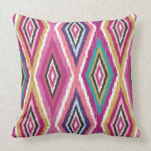 Colour Pop Ikat Diamonds Throw Pillow
