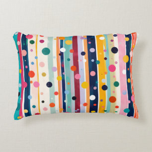 Colour Pop Polka Stripe Pattern Accent Pillow
