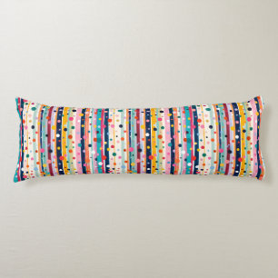 Colour Pop Polka Stripe Pattern Body Pillow