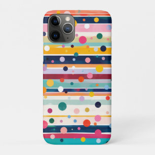 Colour Pop Polka Stripe Pattern iPhone 11 Pro Case