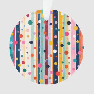 Colour Pop Polka Stripe Pattern Ornament