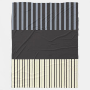 Colour Pop Stripes - Black, Gray and Cream Fleece Blanket