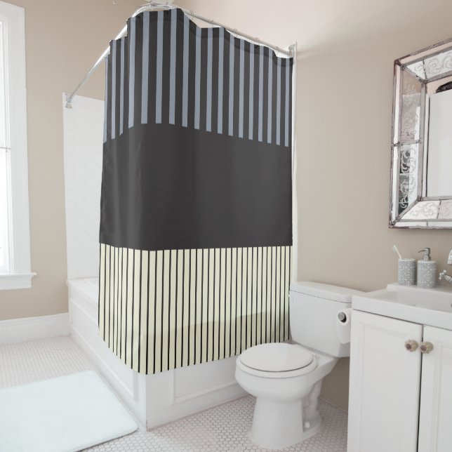 Colour Pop Stripes - Black, Grey and Cream (In Situ)