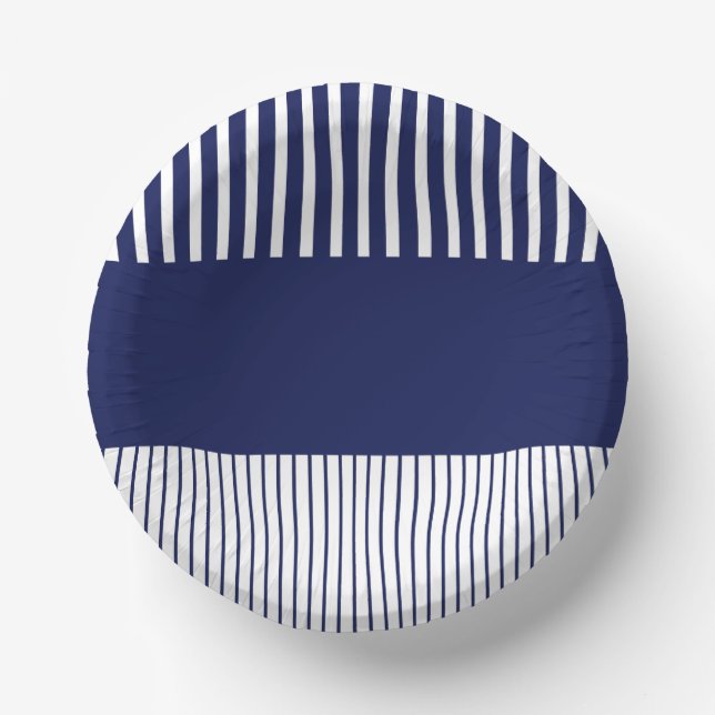 Colour Pop Stripes - Blue and White Paper Plate (Front)