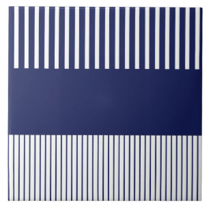 Colour Pop Stripes - Blue and White Tile