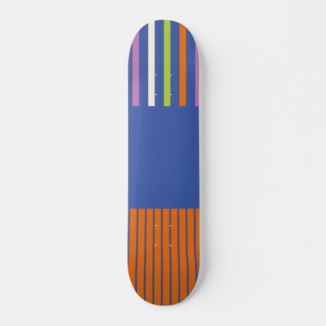 Colour Pop Stripes modern striped design Skateboard (Front)