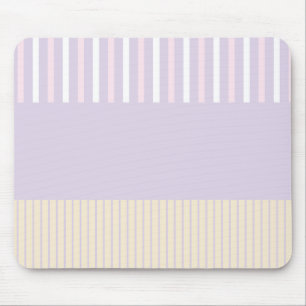 Colour Pop Stripes - Pastel Pink, Yellow & Purple Mouse Pad