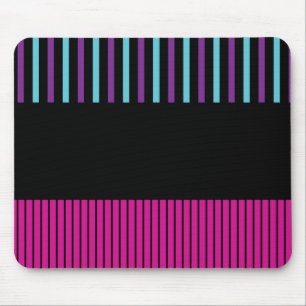 Colour Pop Stripes - Pink, Purple, Blue and Black Mouse Pad