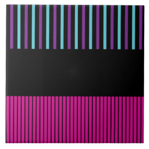 Colour Pop Stripes - Pink, Purple, Blue and Black Tile