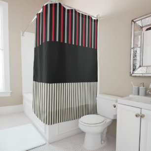 Colour Pop Stripes-Red, Grey, Black and Bone White