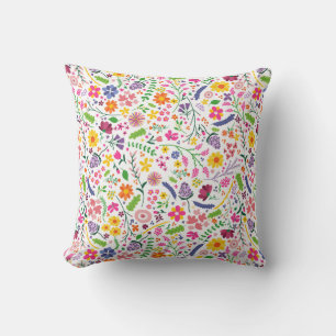 Colour Pop Wildflowers Throw Pillow