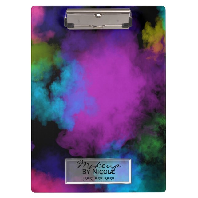 Colour Puffs  Gold Makeup Eyes Lashes Personalized Clipboard (Front)