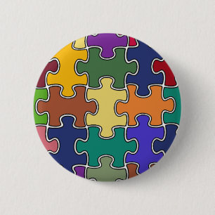 colour puzzle pieces 2 inch round button