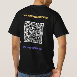 Colour QR Code and Text Business T-Shirt Template