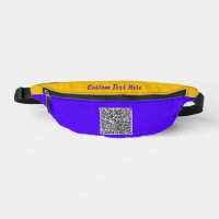 Colour QR Code Fanny Pack Example with Custom Text
