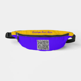 Colour QR Code Fanny Pack Example with Custom Text