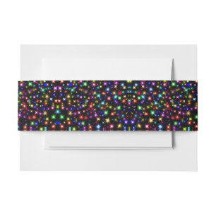 Colour Rainbow Sparkle Fireworks Invitation Belly Band