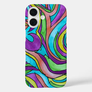 Colour Rhythm-Hand Painted Abstract Watercolor Art iPhone 16 Case