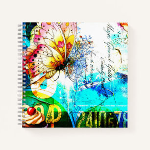 Colour Riot Retro Butterfly Collage Notebook