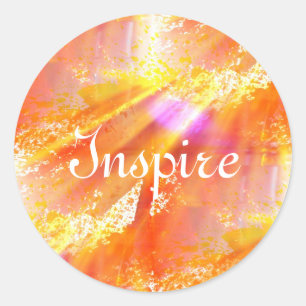 colour seamless art background yellow, orange classic round sticker