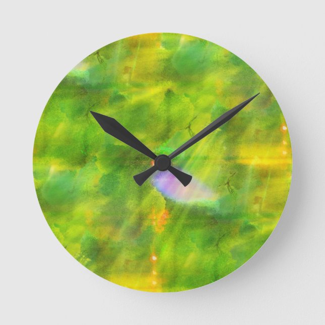 colour seamless background green, yellow round clock (Front)