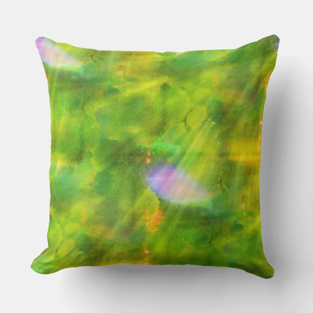 colour seamless background green, yellow throw pillow (Front)