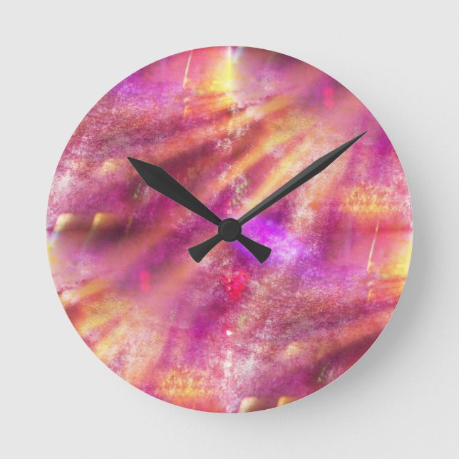 colour seamless background purple, pink round clock (Front)