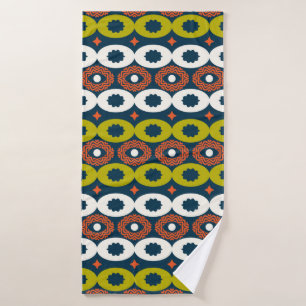 Colour seamless pattern with oval shapes in Africa Bath Towel