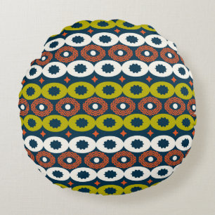Colour seamless pattern with oval shapes in Africa Round Pillow