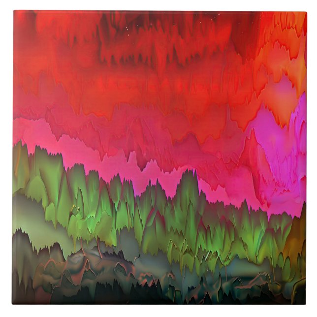 "Colour Serenade" Colourful Abstract Art  Tile (Front)