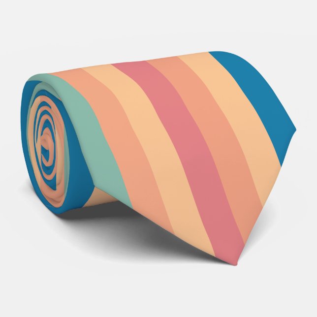 Colour Shade Stripes Tie (Rolled)