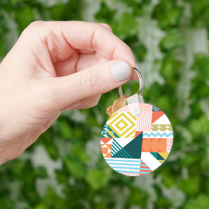 Colour Shapely Pattern Geometric Keychain