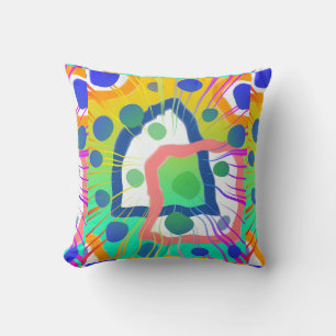 Colour Shapes Dynamo Throw Pillow