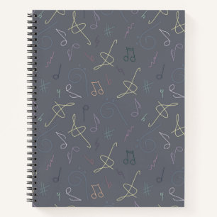 colour sheet music pattern notebook
