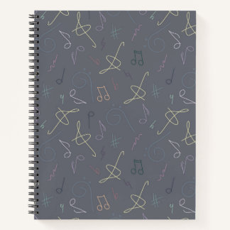 colour sheet music pattern notebook